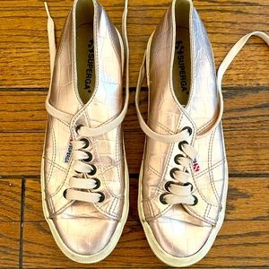 Superga Croc Embossed Rose Gold Sneaker